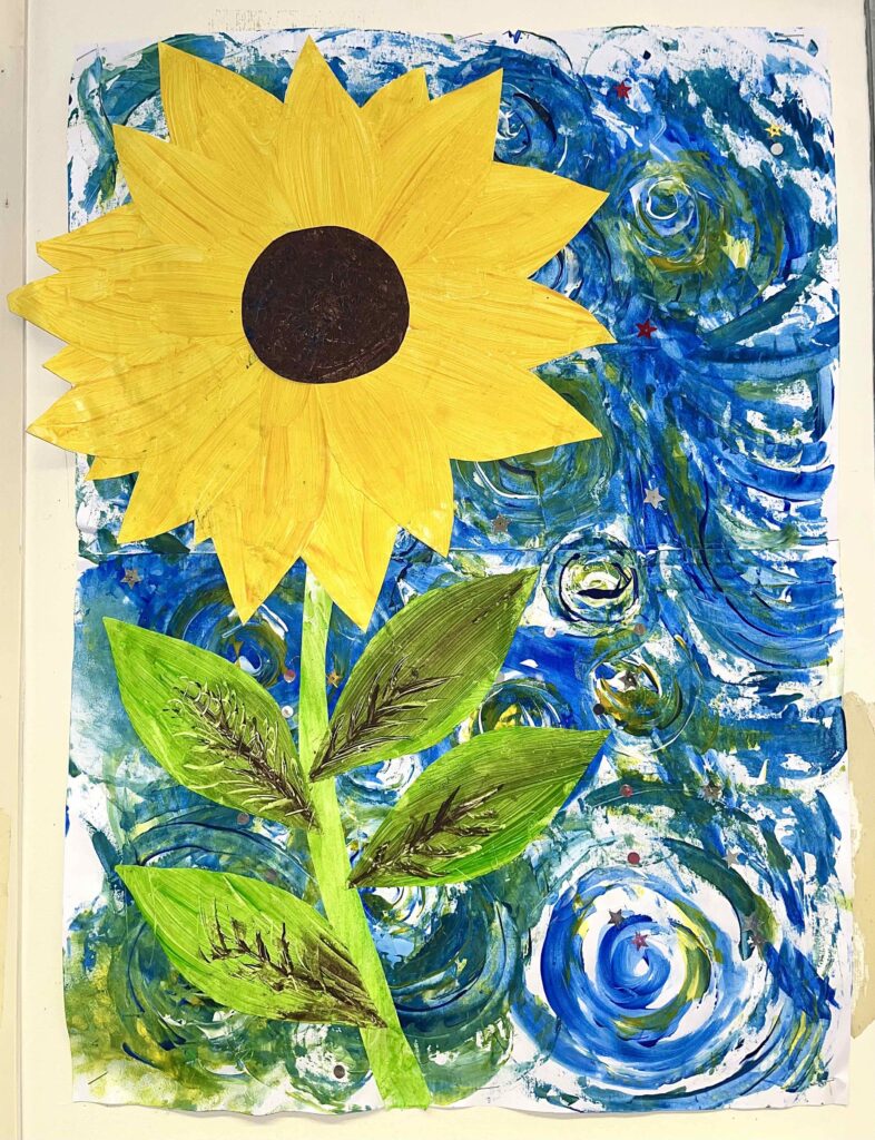 van Gogh inspired artwork by jigsaw pupils